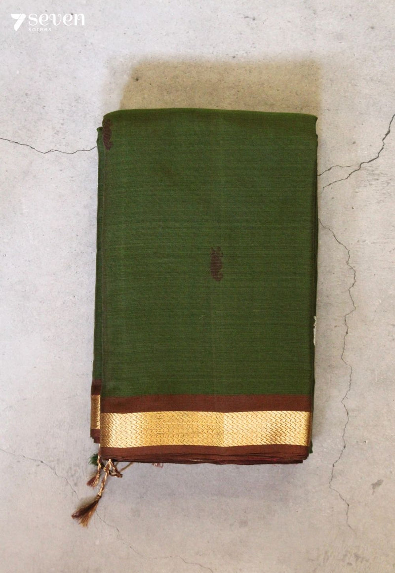 Kairanvi Signature Seven Handloom Green Bangalore Pure Cotton Saree