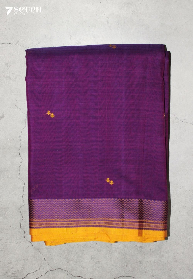 Mairya Signature Seven Handloom Purple Bangalore Pure Cotton Saree