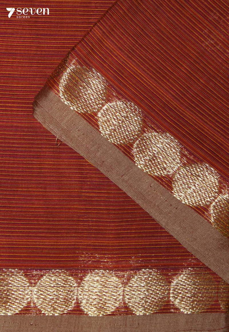 Nairuhi Signature Seven Handloom Red Bangalore Pure Cotton Saree