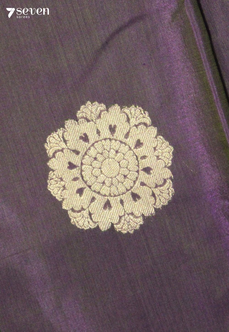 Oorika Signature Seven Handloom Purple Green Bangalore Pure Silk Cotton Saree