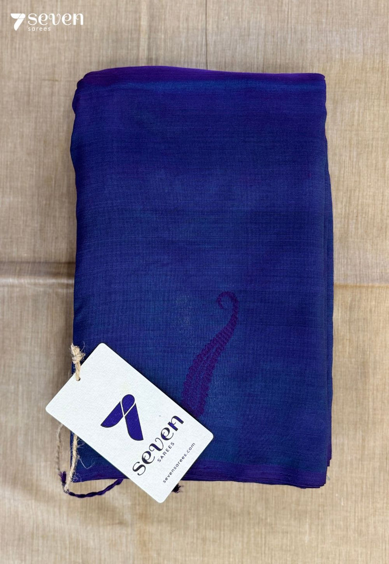 Zari Blush Signature Seven Handloom Blue Bangalore Vegan Silk Saree