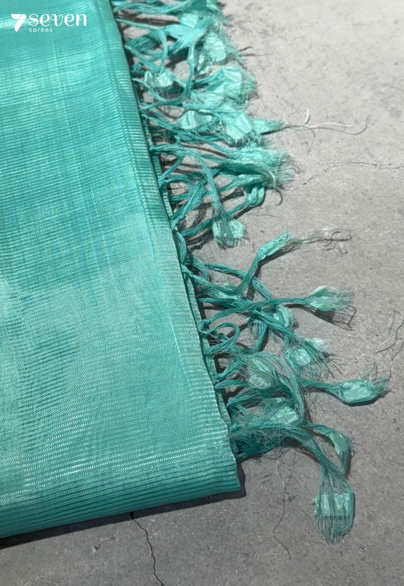 Anvishi Mangalagiri Handloom Blue Vegan Silk Saree