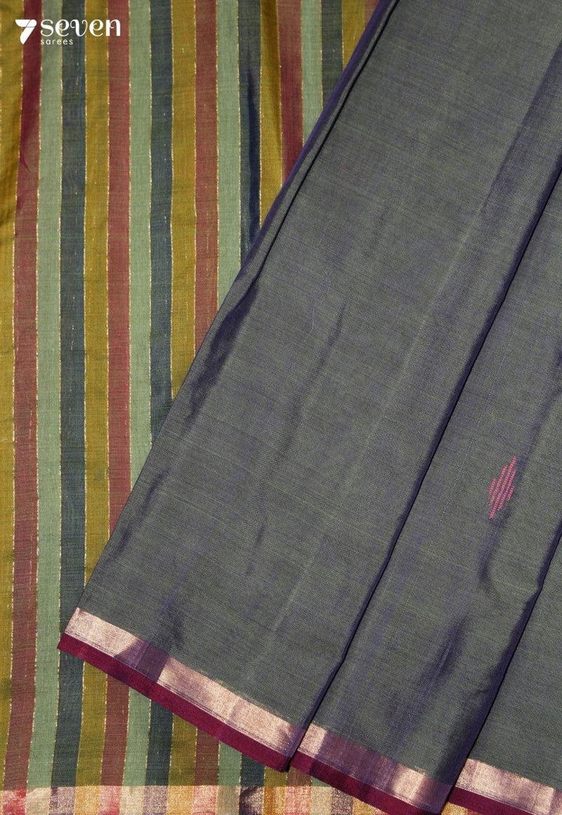 Veyvani Signature Seven Handloom Green Bangalore Pure Cotton Saree