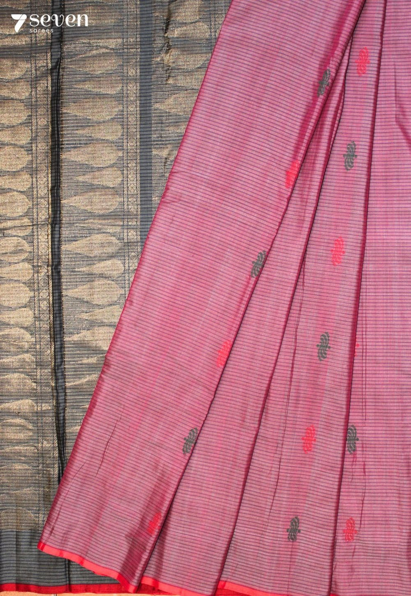 Velmira Signature Seven Handloom Pink Bangalore Pure Cotton Saree