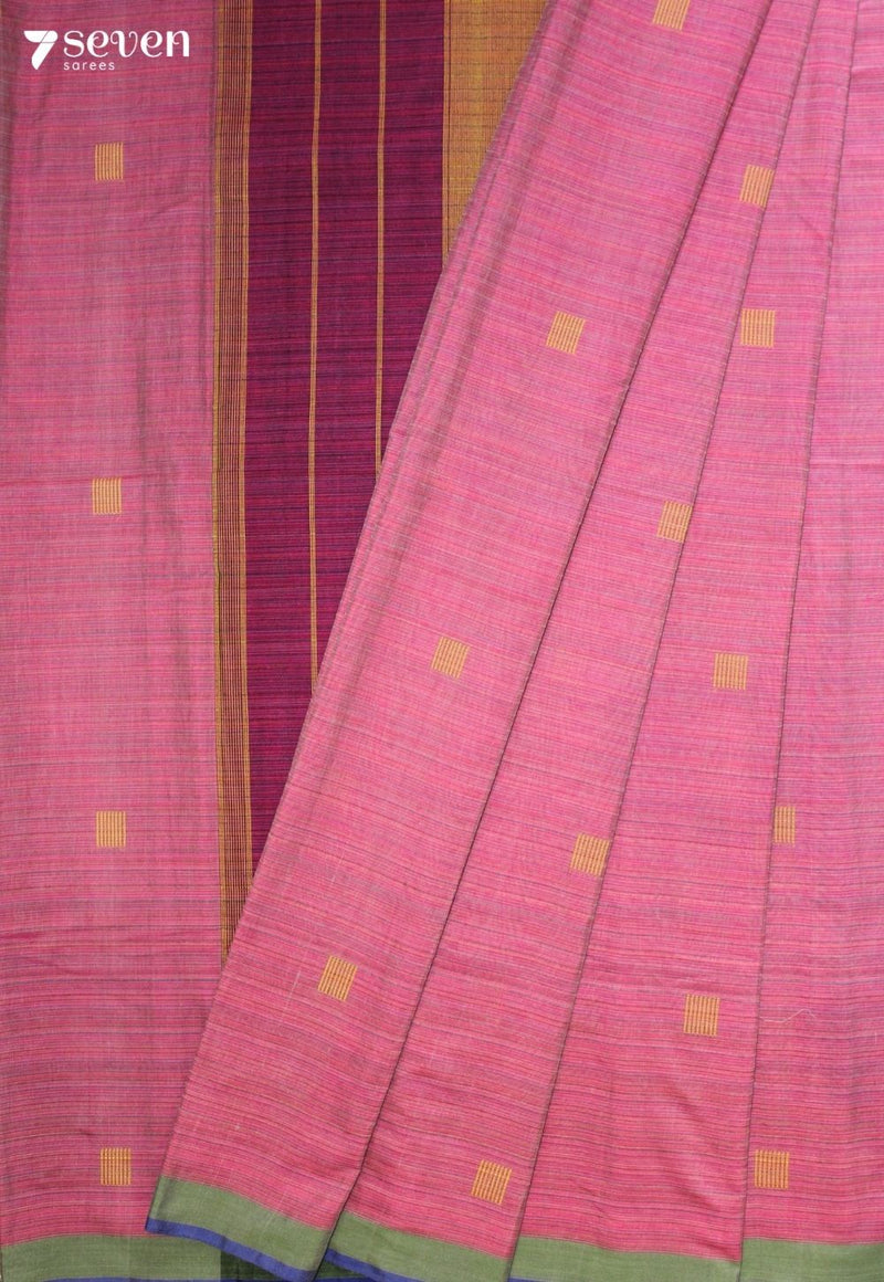 Maithrini Signature Seven Handloom Pink Bangalore Pure Cotton Saree