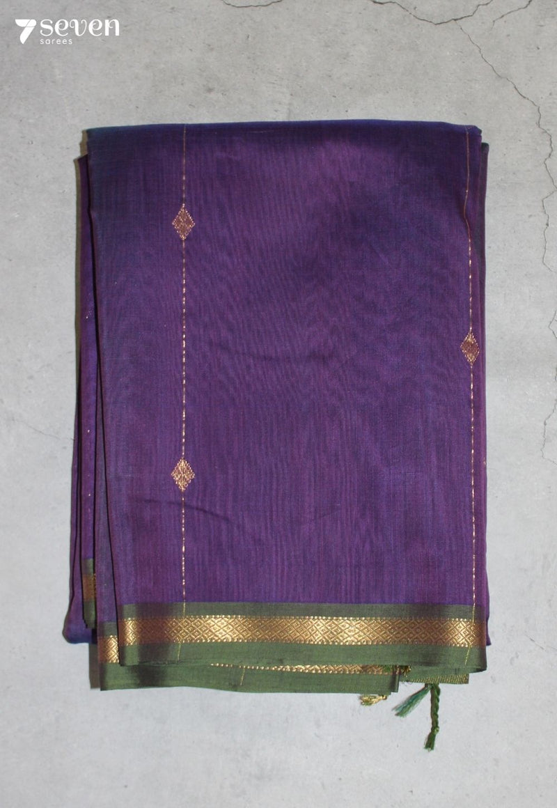 Kavaya Maheshwari Handloom Purple Silk Cotton Saree