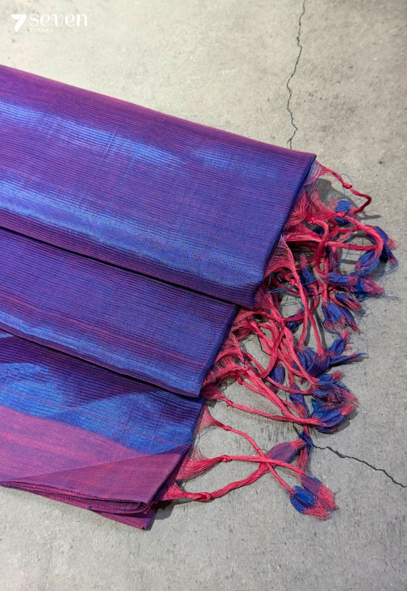 Charvi Mangalagiri Handloom Purple Vegan Silk Saree