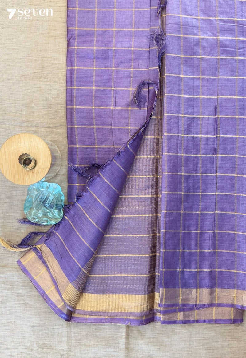Daisy Chattisgarh Purple Pure Tussar Silk Saree | Silk Mark Certified