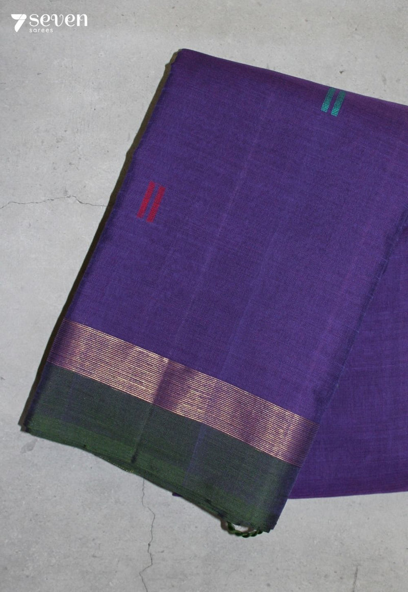 Nerumi Signature Seven Handloom Purple Bangalore Pure Cotton Saree