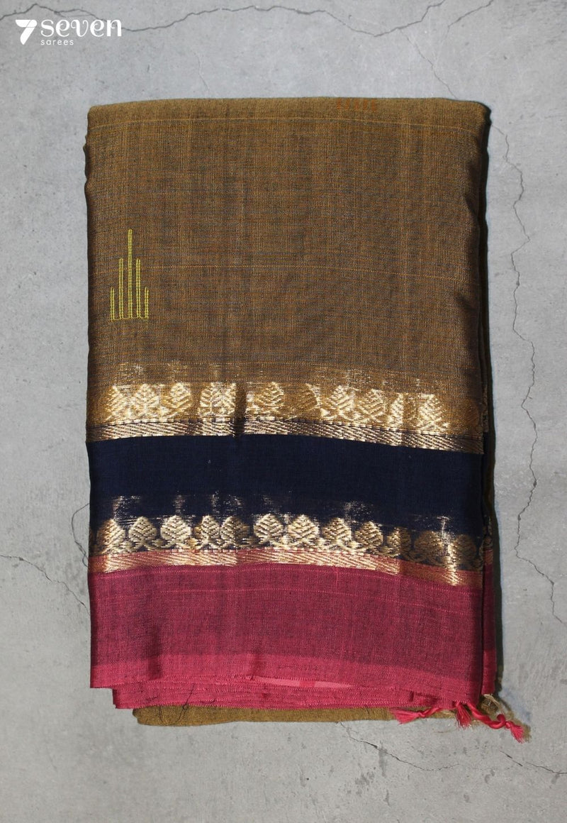 Nairuha Signature Seven Handloom Mustard Bangalore Pure Cotton Saree