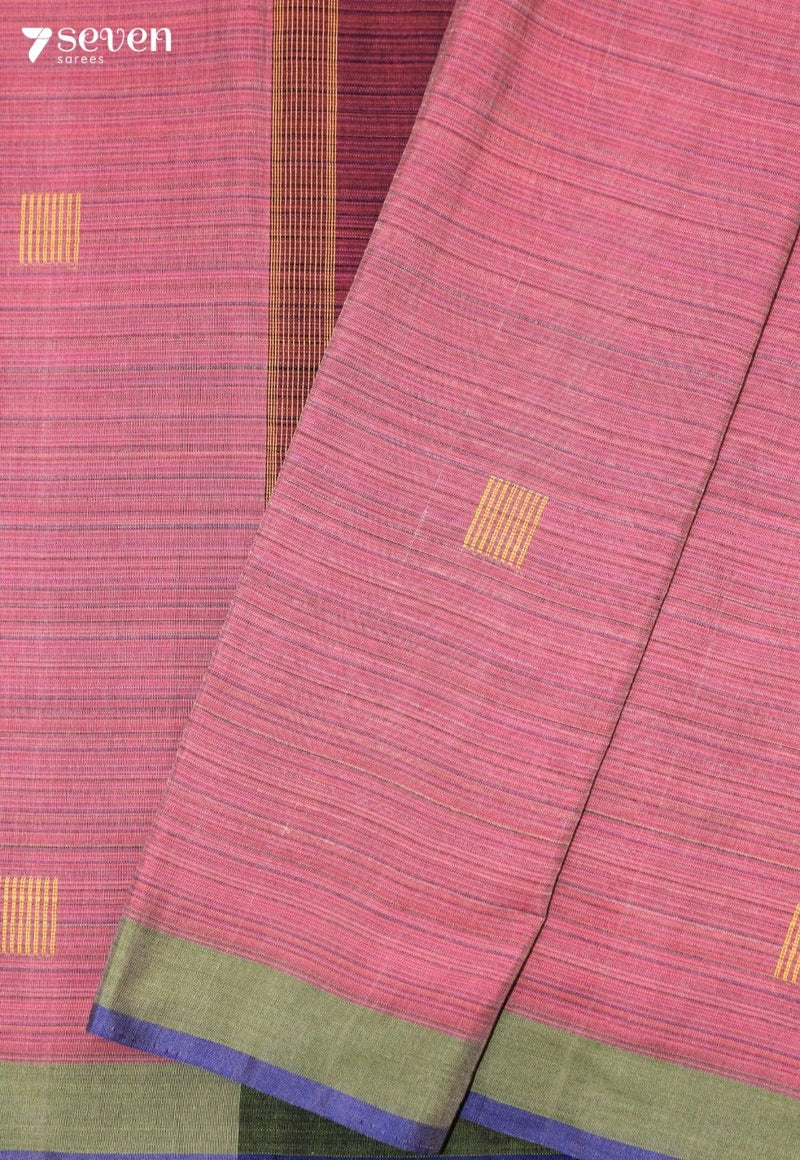 Maithrini Signature Seven Handloom Pink Bangalore Pure Cotton Saree