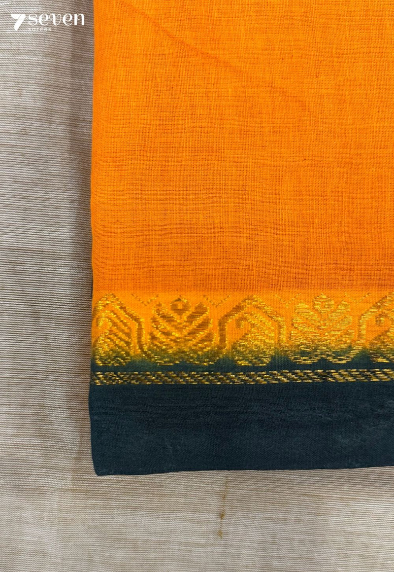 Manoranjitham Madurai Yellow Handmade Pure Cotton Sungudi Saree