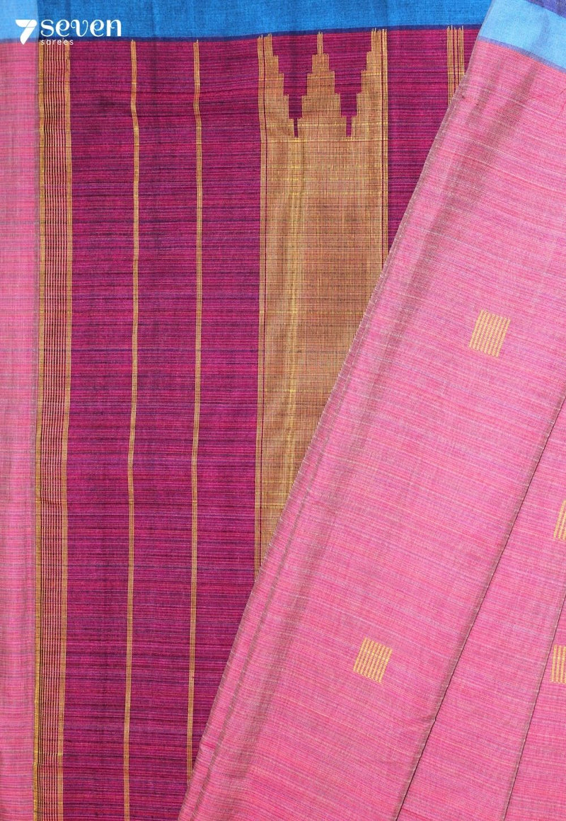 Maithrini Signature Seven Handloom Pink Bangalore Pure Cotton Saree