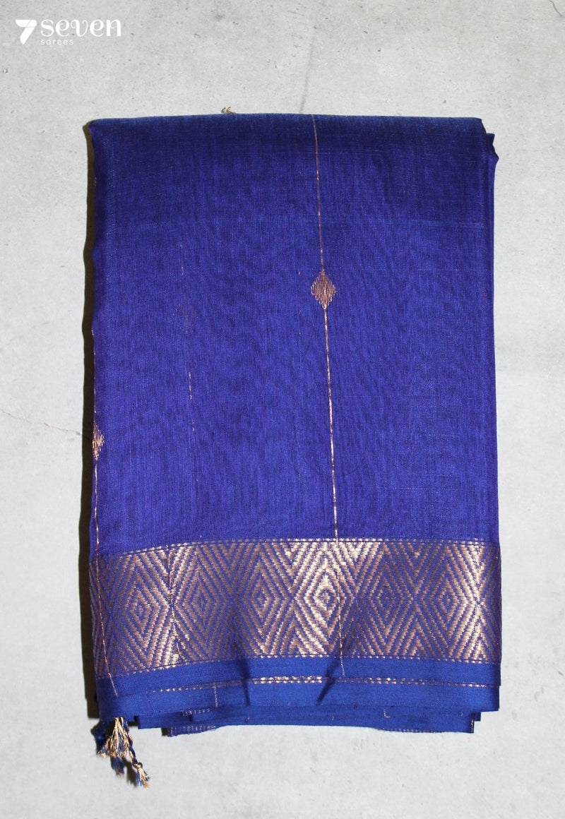Lahira Maheshwari Handloom Blue Silk Cotton Saree