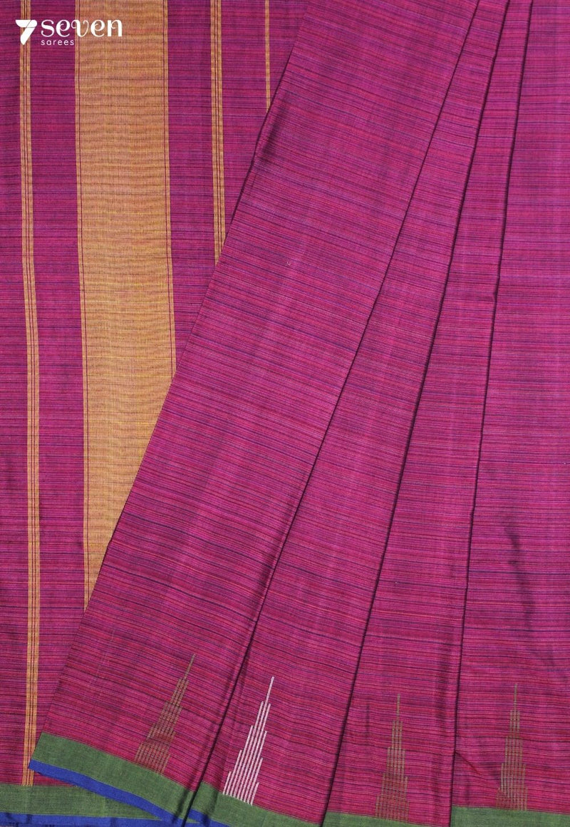 Nairaya Signature Seven Handloom Pink Bangalore Pure Cotton Saree