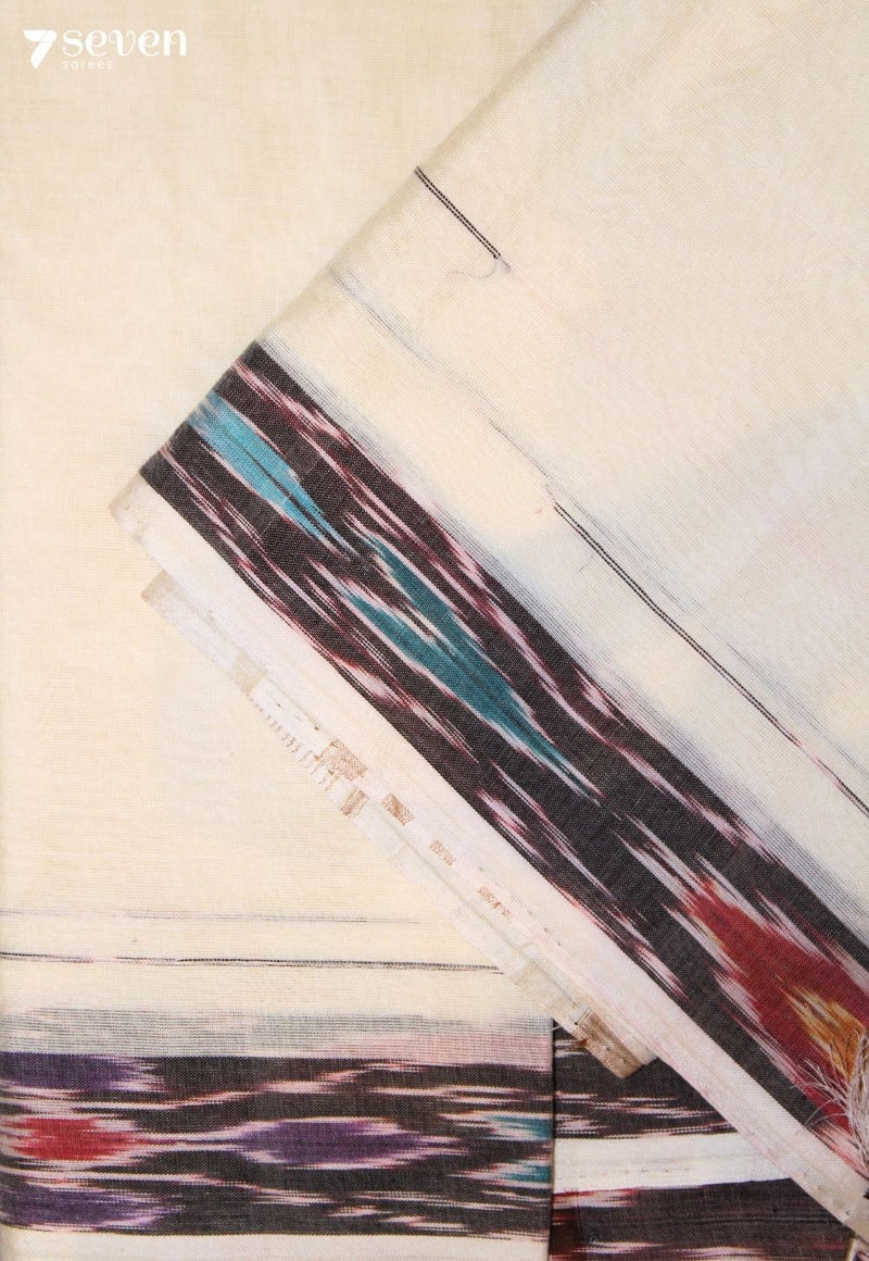 Arosha Signature Seven Handloom Off-White Bangalore Pure Cotton Saree