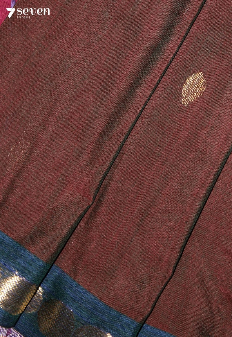 Nairvya Signature Seven Handloom Brown Bangalore Pure Cotton Saree