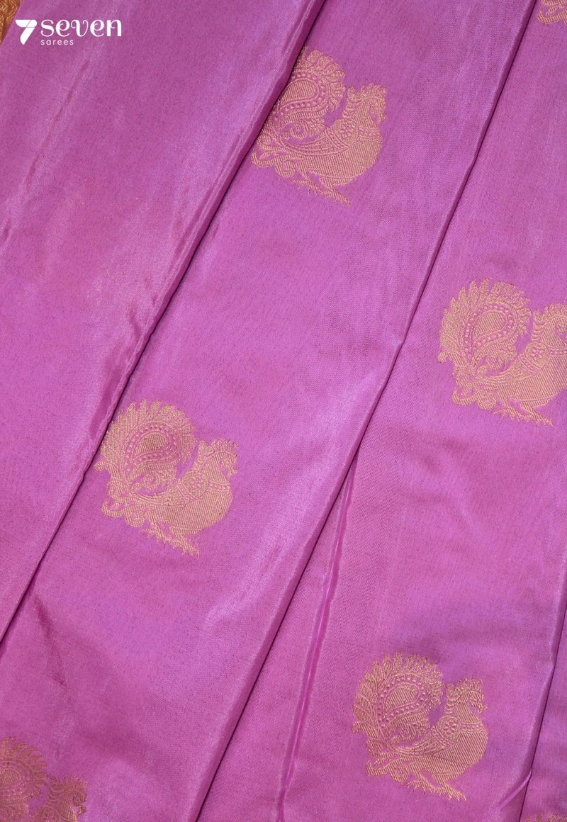 Virevani Signature Seven Handloom Pink Bangalore Pure Silk Cotton Saree