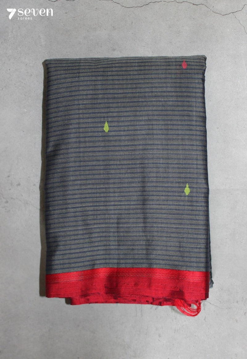 Neshmeya Signature Seven Handloom Grey Bangalore Pure Cotton Saree