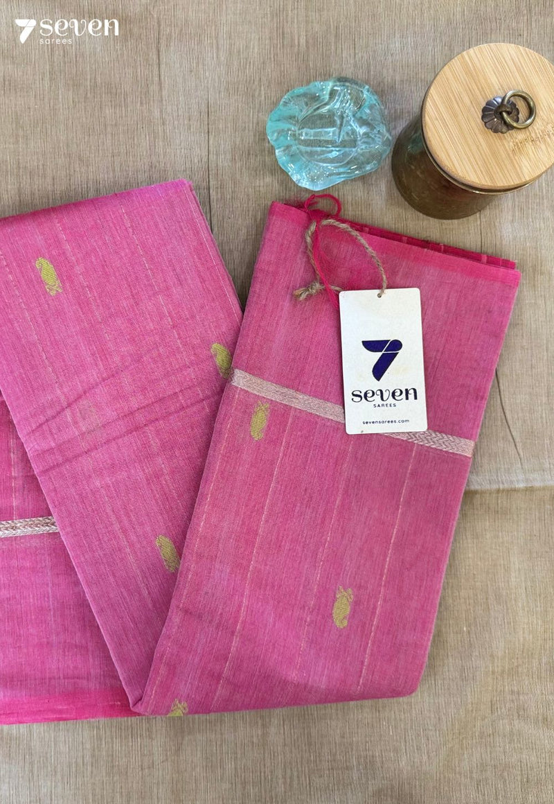Khadi Rose Signature Seven Handloom Pink Bangalore Vegan Silk Saree