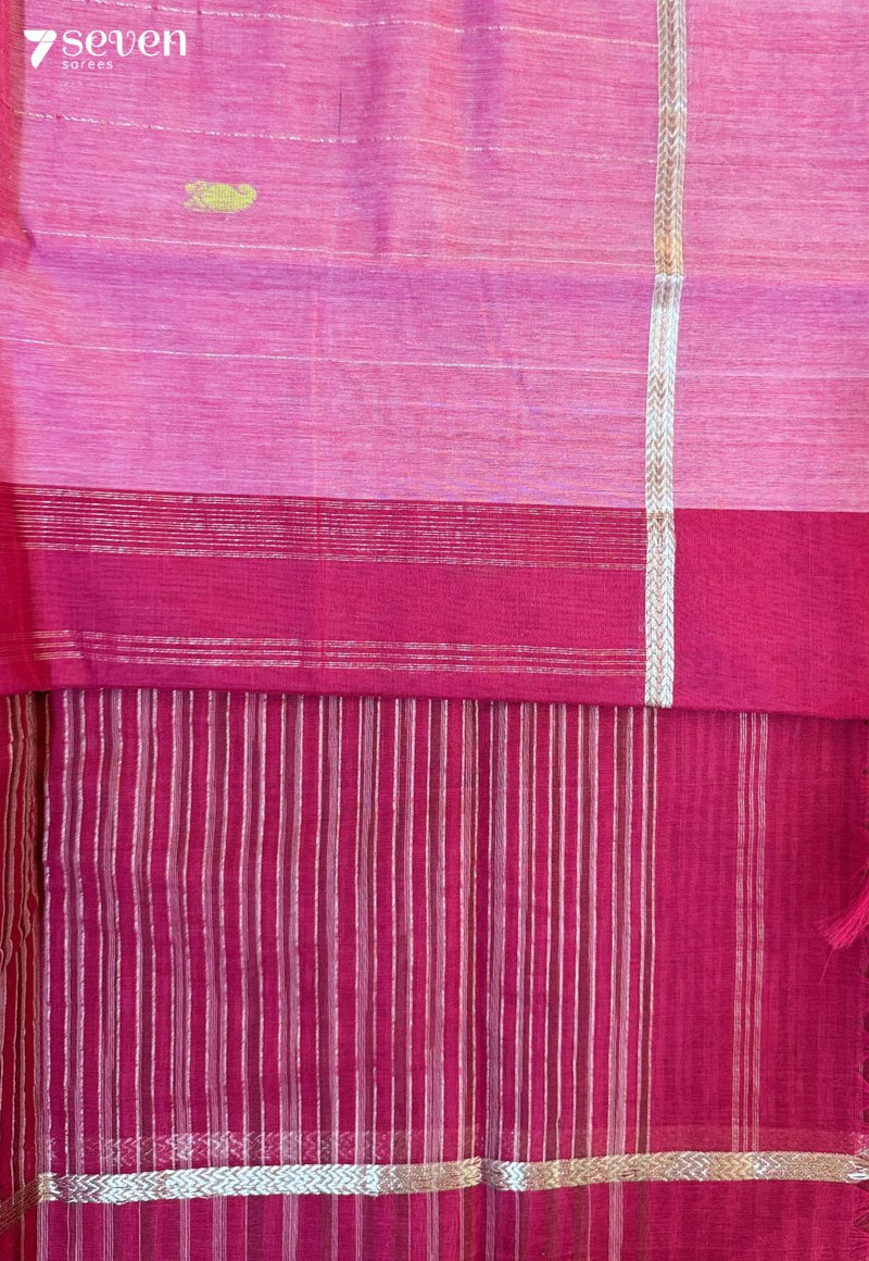 Khadi Rose Signature Seven Handloom Pink Bangalore Vegan Silk Saree