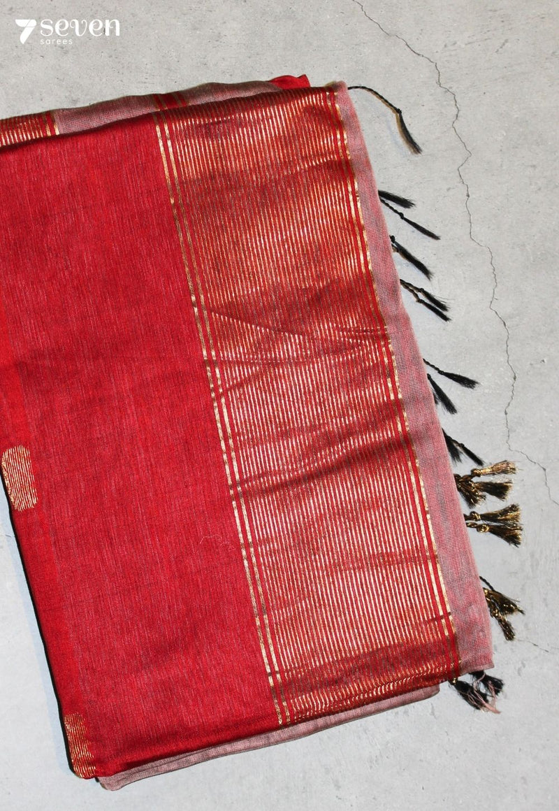 Sholika Maheshwari Handloom Pink Silk Cotton Saree