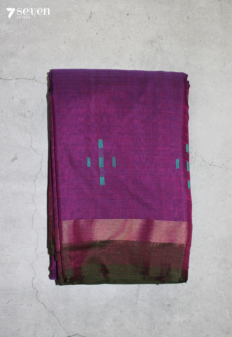 Mairava Signature Seven Handloom Purple Bangalore Pure Cotton Saree