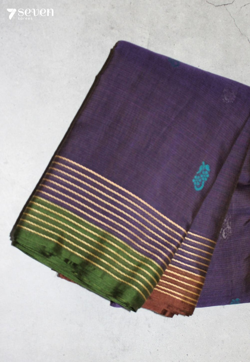 Vanmeya Signature Seven Handloom Purple Bangalore Pure Cotton Saree