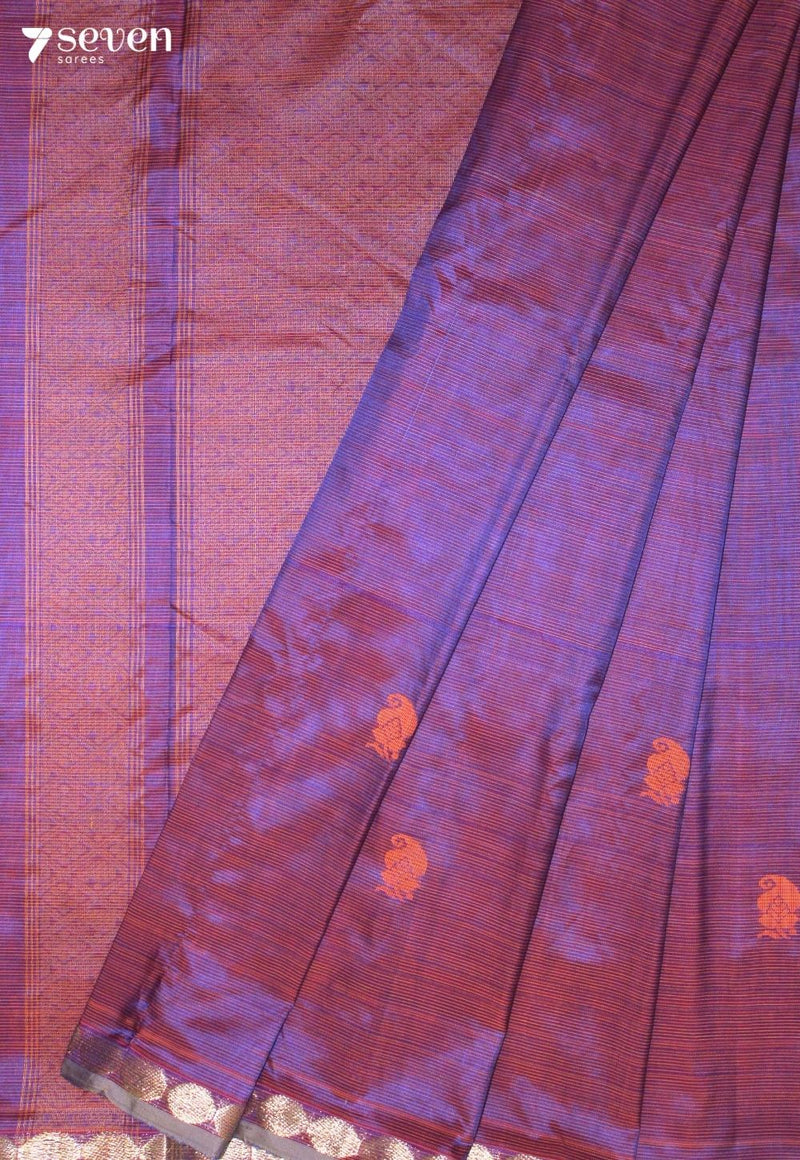 Kairuni Signature Seven Handloom Purple Bangalore Vegan Silk Saree