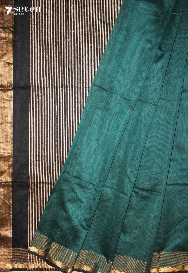 Arovi Maheshwari Handloom Green Silk Cotton Saree