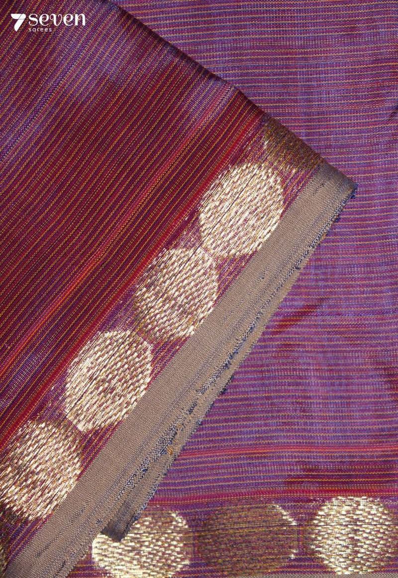 Kairuni Signature Seven Handloom Purple Bangalore Vegan Silk Saree