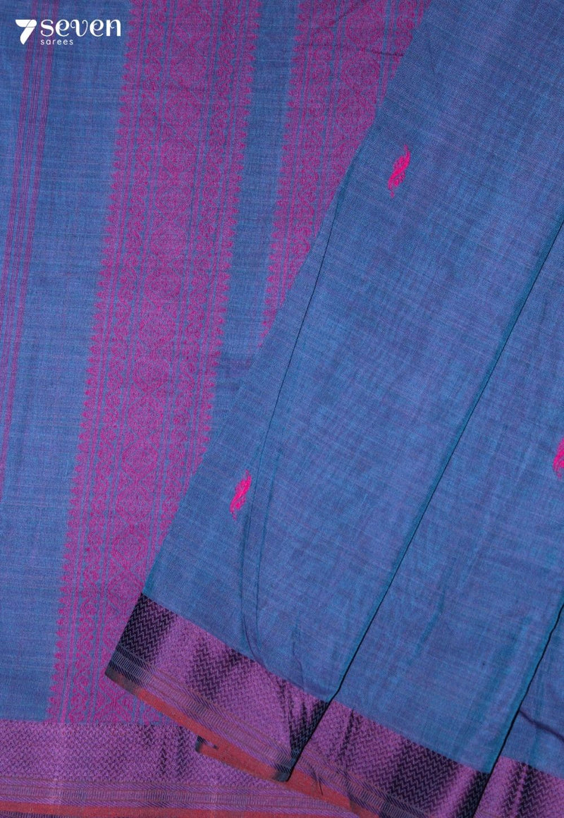 Shonima Signature Seven Handloom Purple Bangalore Pure Cotton Saree