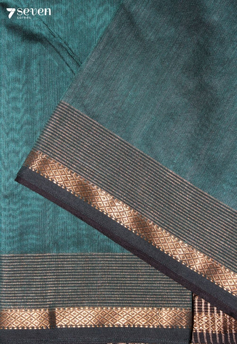 Arovi Maheshwari Handloom Green Silk Cotton Saree