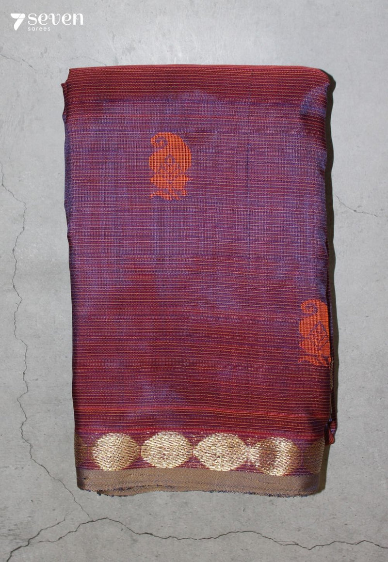Kairuni Signature Seven Handloom Purple Bangalore Vegan Silk Saree