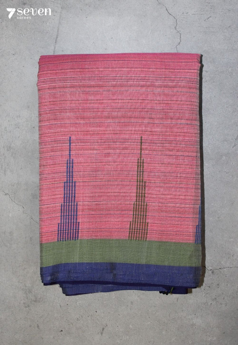 Vaanavi Signature Seven Handloom Pink Bangalore Pure Cotton Saree