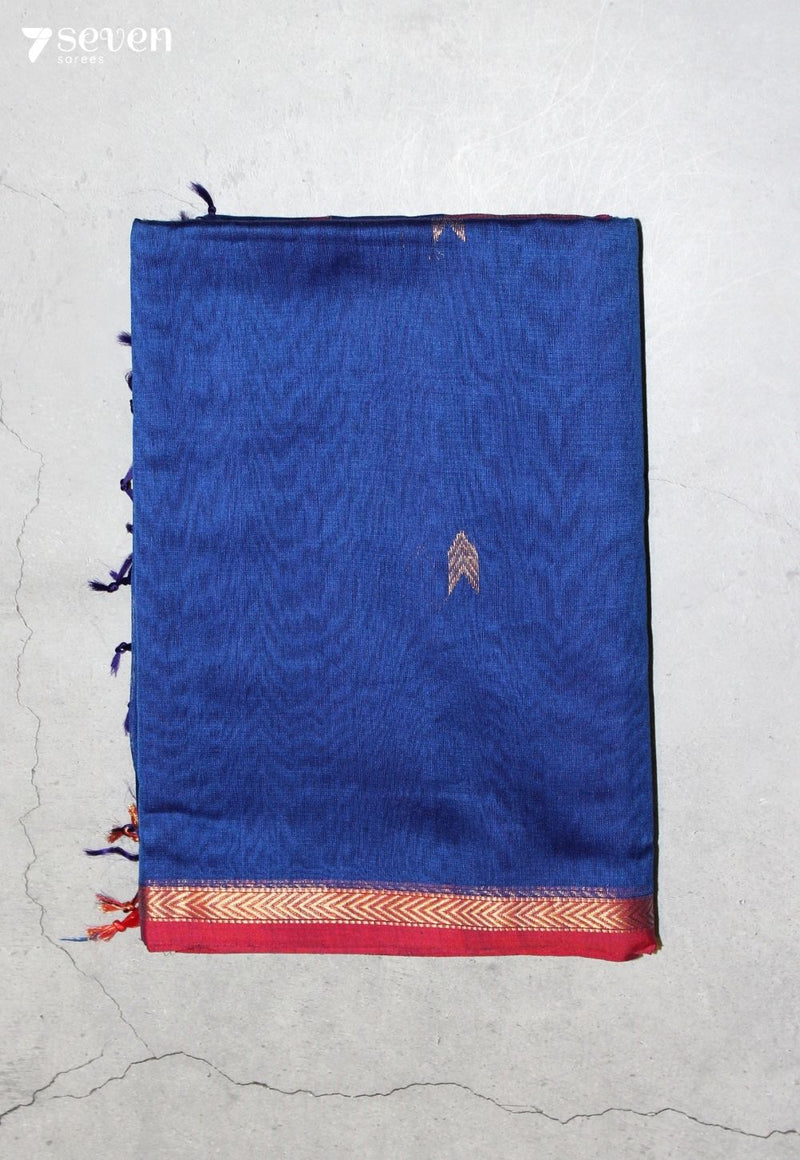 Neranvi Maheshwari Handloom Blue Silk Cotton Saree