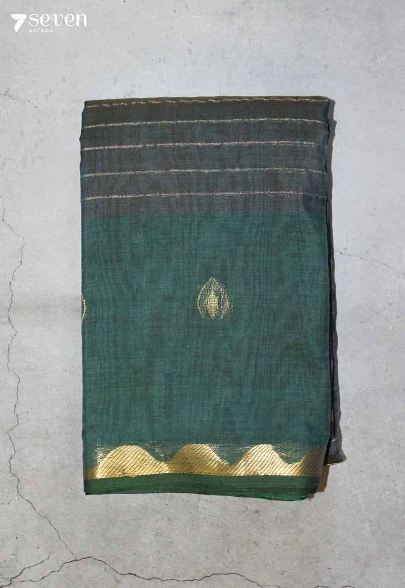Kormeya Signature Seven Handloom Green Bangalore Pure Cotton Saree