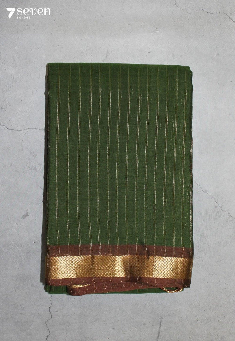 Ravimya Signature Seven Handloom Green Bangalore Pure Cotton Saree