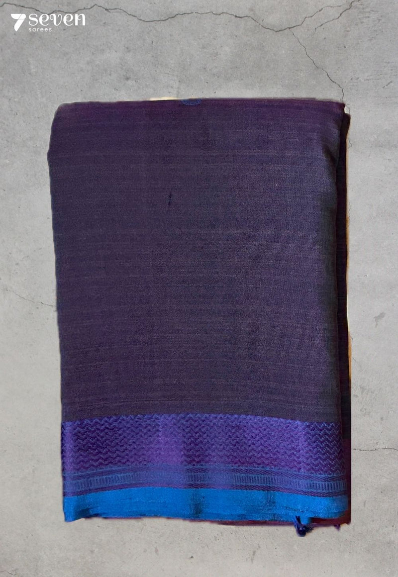 Maalvya Signature Seven Handloom Purple Bangalore Pure Cotton Saree