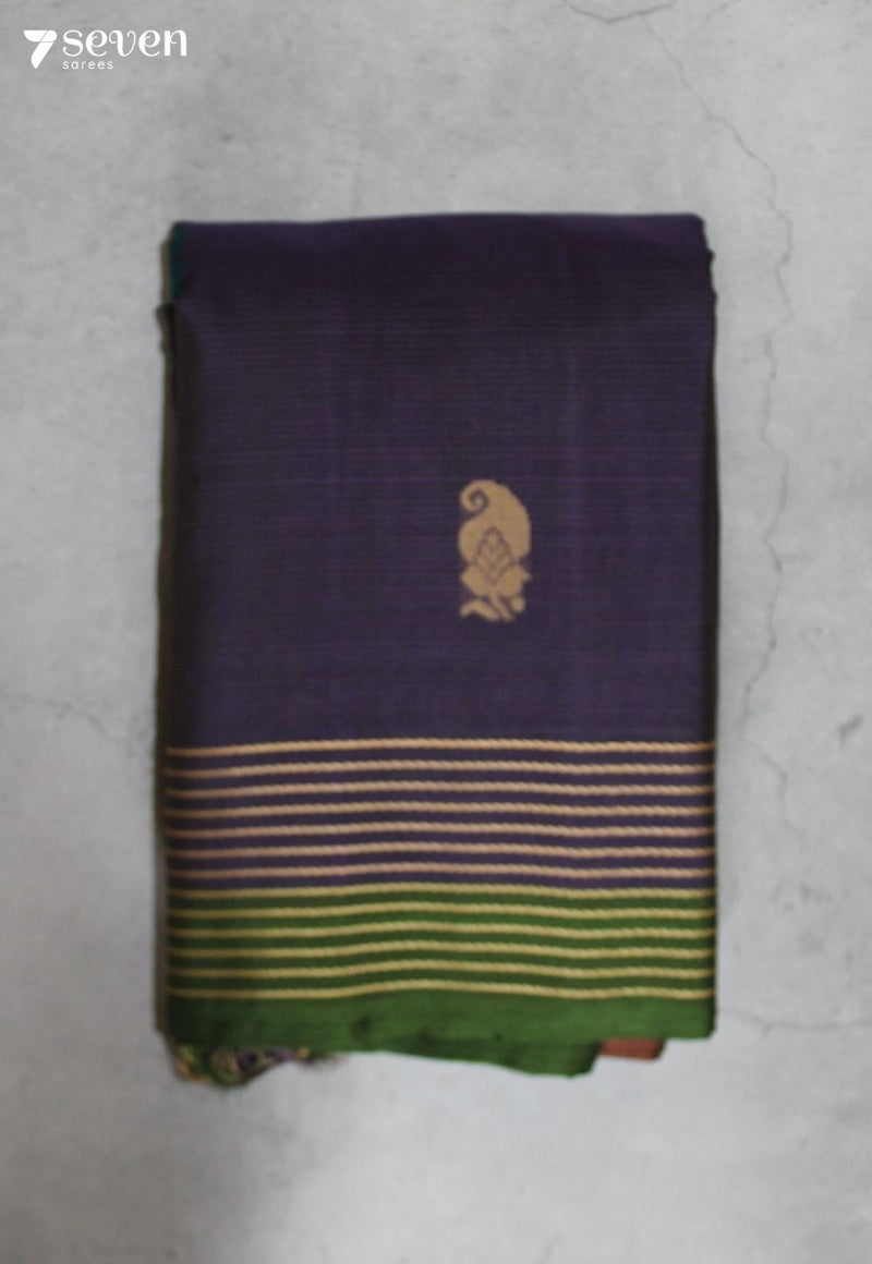 Peyranvi Signature Seven Handloom Blue Bangalore Pure Cotton Saree
