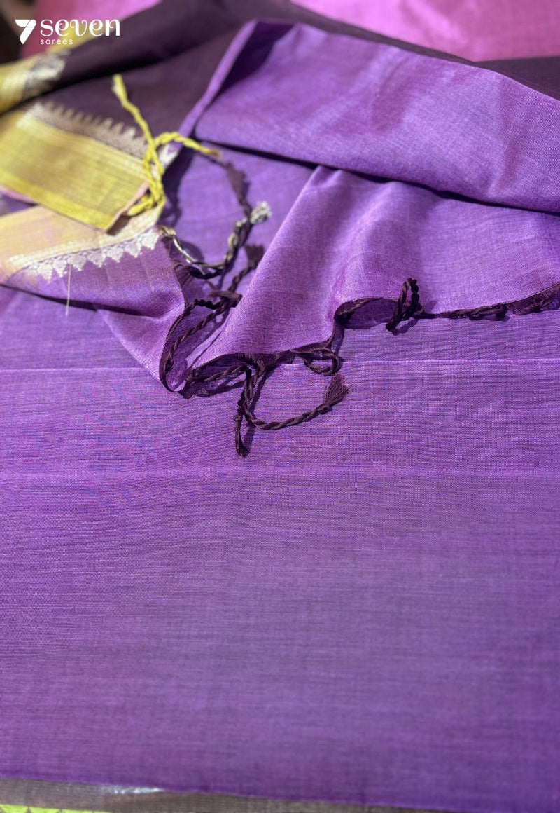 Ira Signature Seven Handloom Dark Brown Bangalore Pure Cotton Saree
