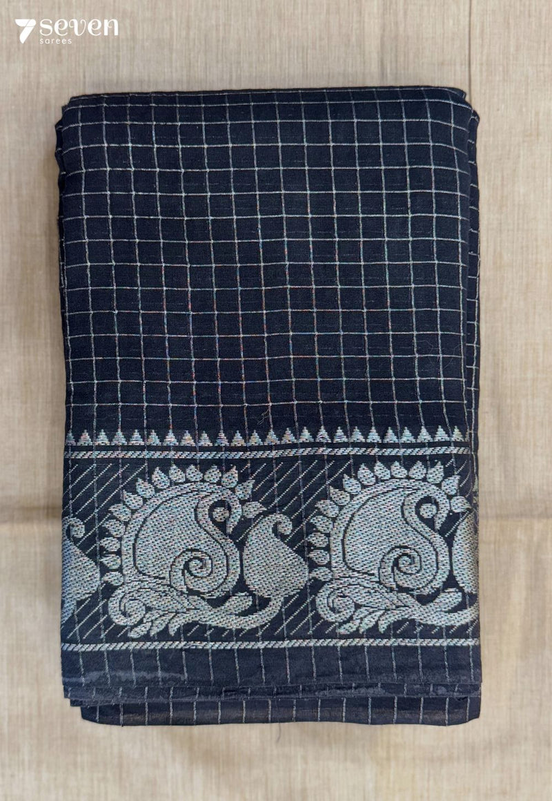 Kurunthotti Madurai Black Handmade Pure Cotton Sungudi Saree