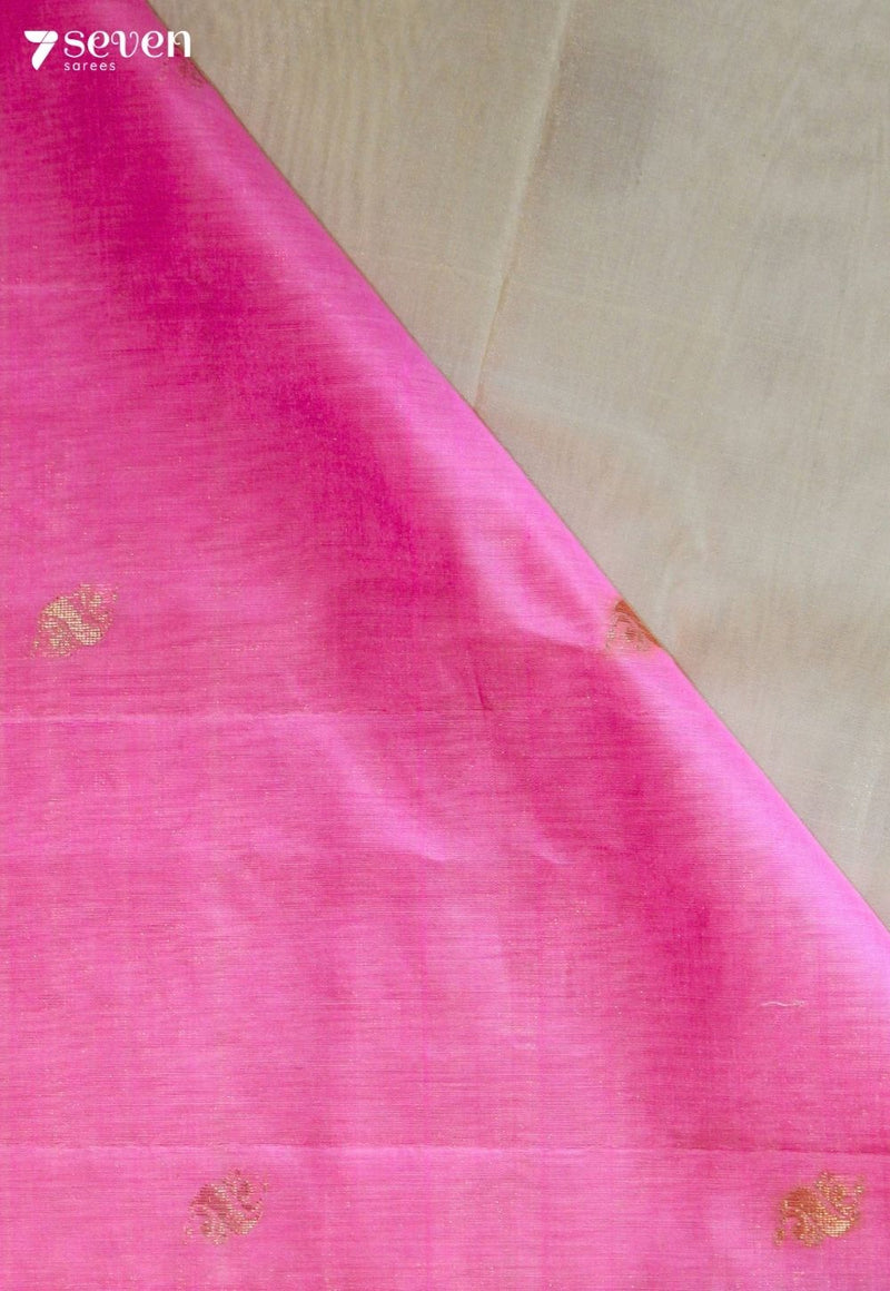 Vaanvya Signature Seven Handloom Off-White Bangalore Pure Silk Cotton Saree