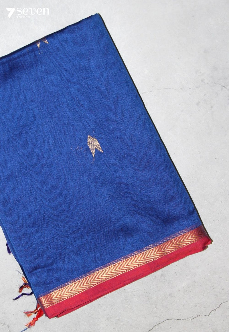Neranvi Maheshwari Handloom Blue Silk Cotton Saree