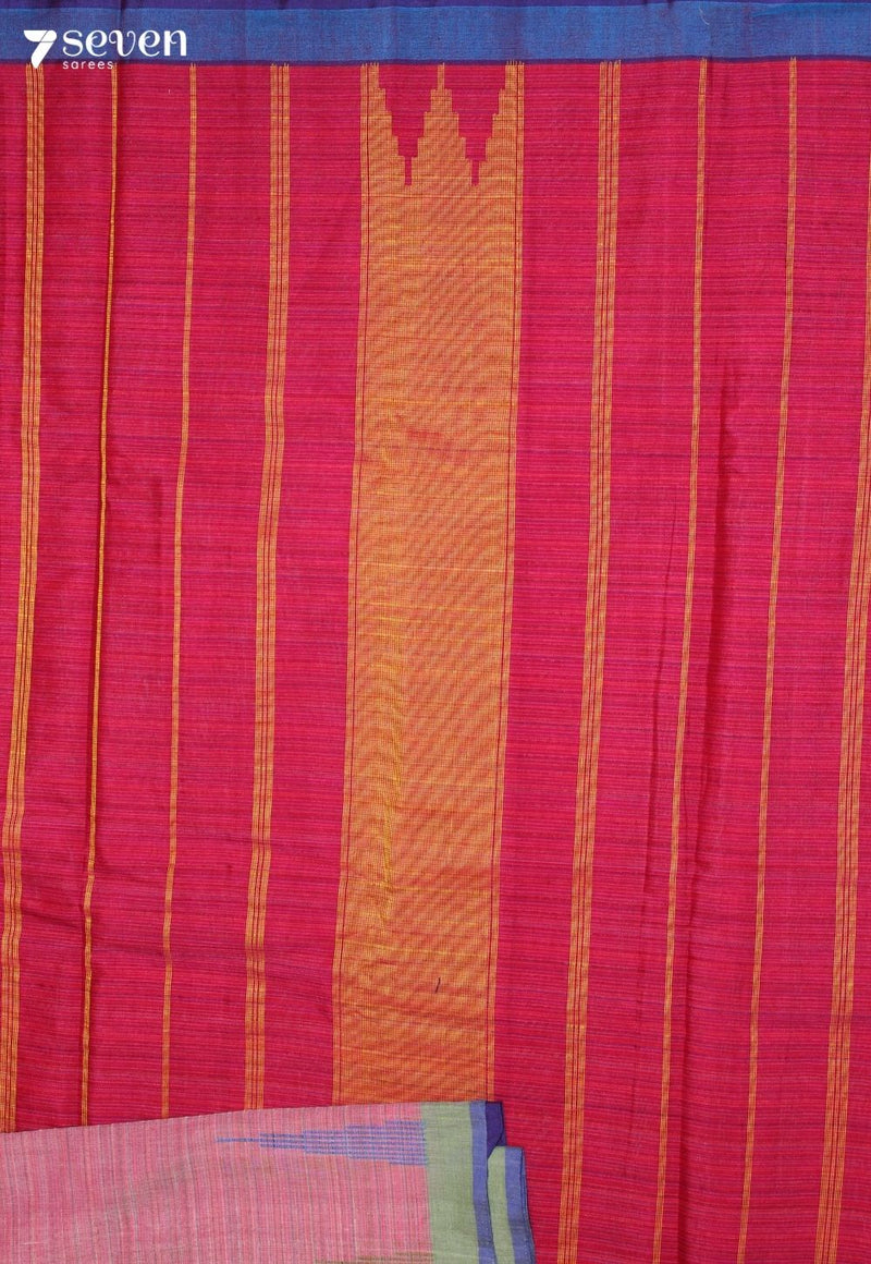 Vaanavi Signature Seven Handloom Pink Bangalore Pure Cotton Saree