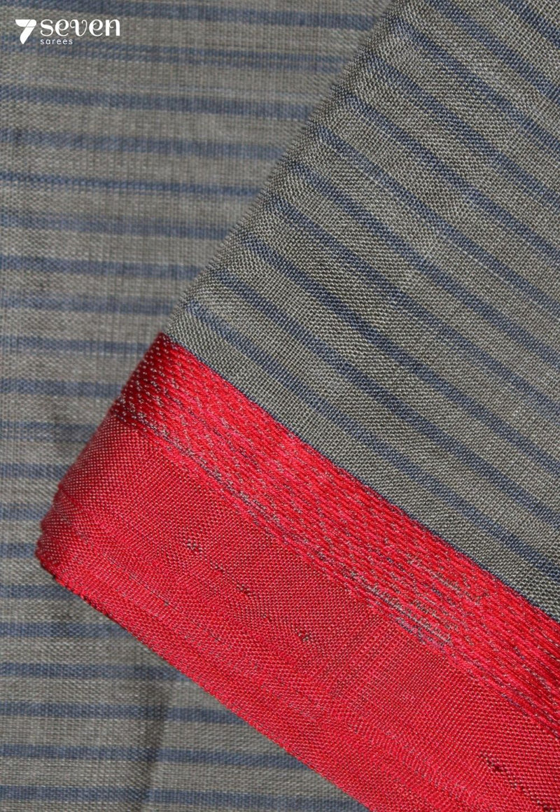 Hirvani Signature Seven Handloom Grey Bangalore Pure Cotton Saree