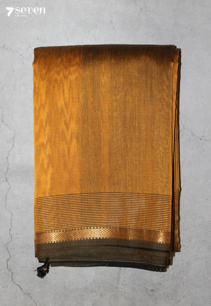 Dhevani Maheshwari Handloom Mustard Silk Cotton Saree