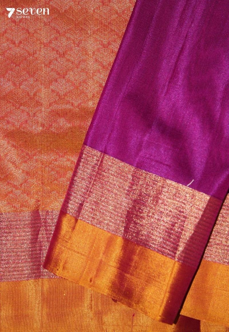 Vaanvitha Signature Seven Handloom Dark Pink Bangalore Pure Silk Cotton Saree