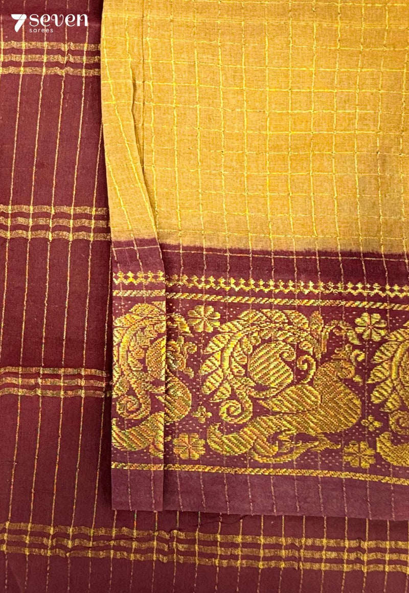 Avaram Poo Madurai Mustard Handmade Pure Cotton Sungudi Saree