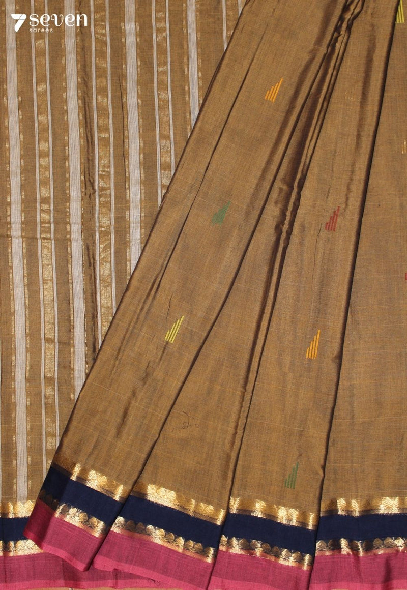 Abhiri Signature Seven Handloom Mustard Bangalore Pure Cotton Saree